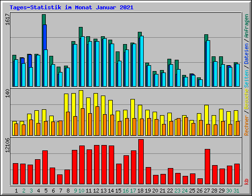 Tages-Statistik im Monat Januar 2021