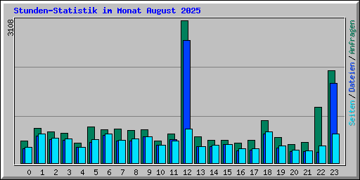 Stunden-Statistik im Monat August 2025