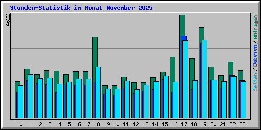 Stunden-Statistik im Monat November 2025