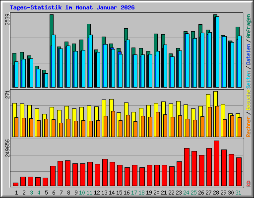 Tages-Statistik im Monat Januar 2026